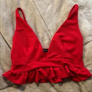 Boohoo Vibrant Red Top